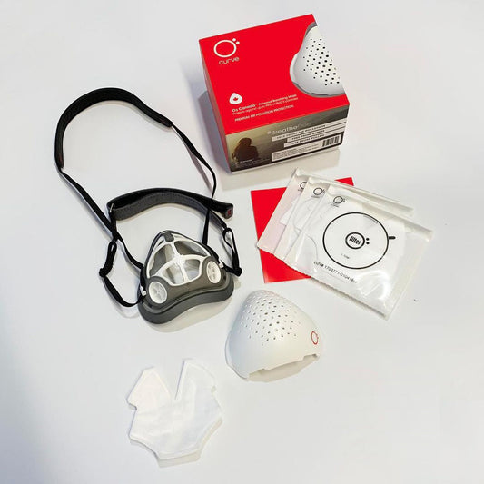 1.0 - Pure O2 Curve Respirator w/ 3 Filters & Sports Strap