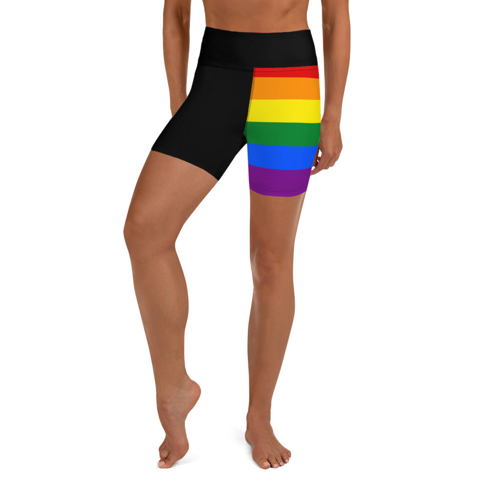 LGBT Flag Yoga Shorts