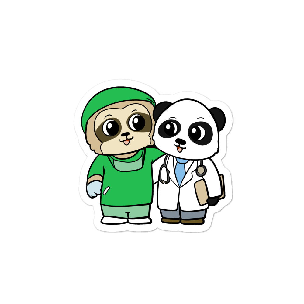 Doctor and Surgeon Cartoon - Bubble-free stickers