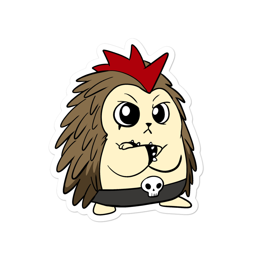 Angry Libertarian Cartoon Porcupine - Bubble-free stickers