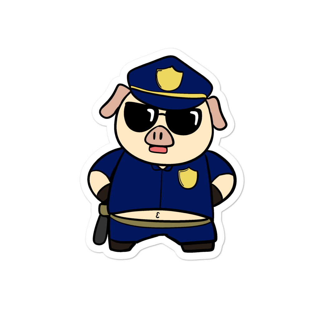 Police Pig Cartoon - Bubble-free stickers