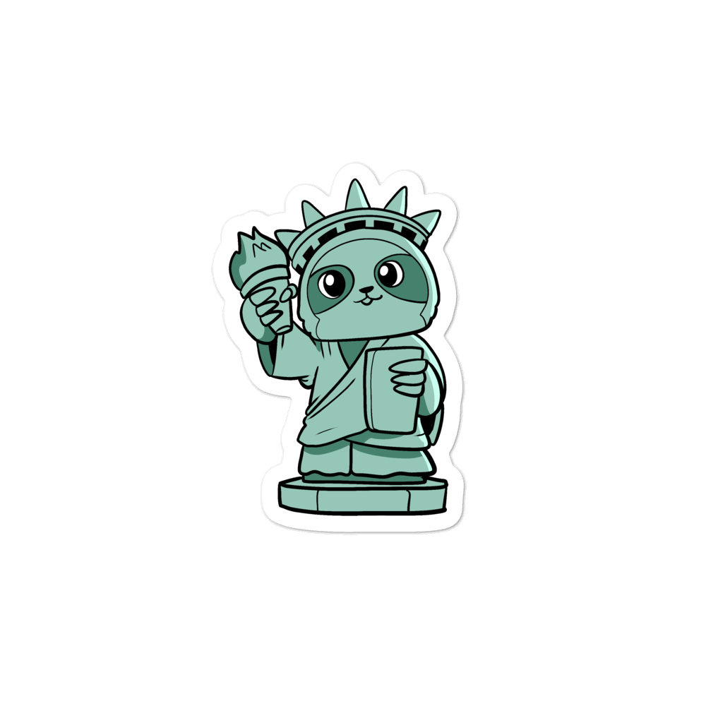 Sloth of Liberty Cartoon - Bubble-free stickers