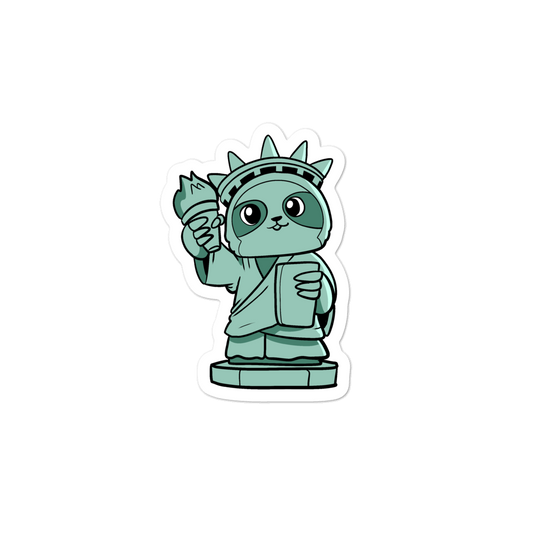 Sloth of Liberty Cartoon - Bubble-free stickers