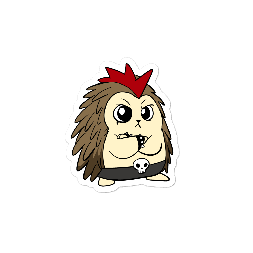 Angry Libertarian Cartoon Porcupine - Bubble-free stickers