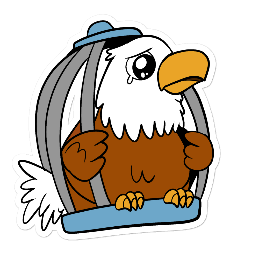 Caged Freedom Cartoon Bubble-free stickers