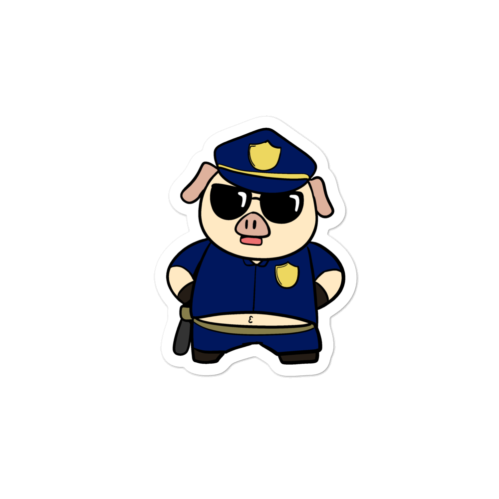 Police Pig Cartoon - Bubble-free stickers