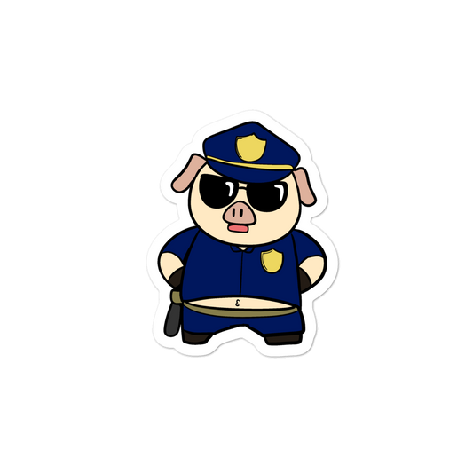 Police Pig Cartoon - Bubble-free stickers