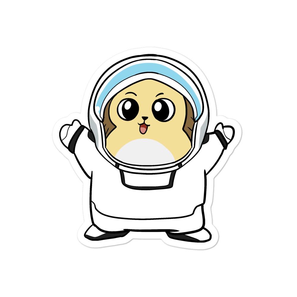 Freedom in Space Cartoon - Bubble-free stickers