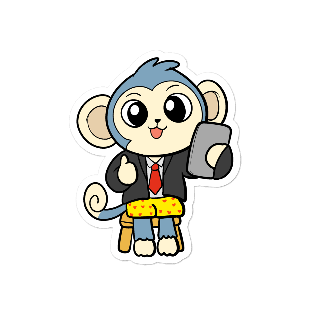 Liberty at Work From Home Cartoon - Bubble-free stickers