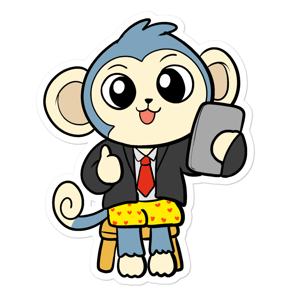 Liberty at Work From Home Cartoon - Bubble-free stickers