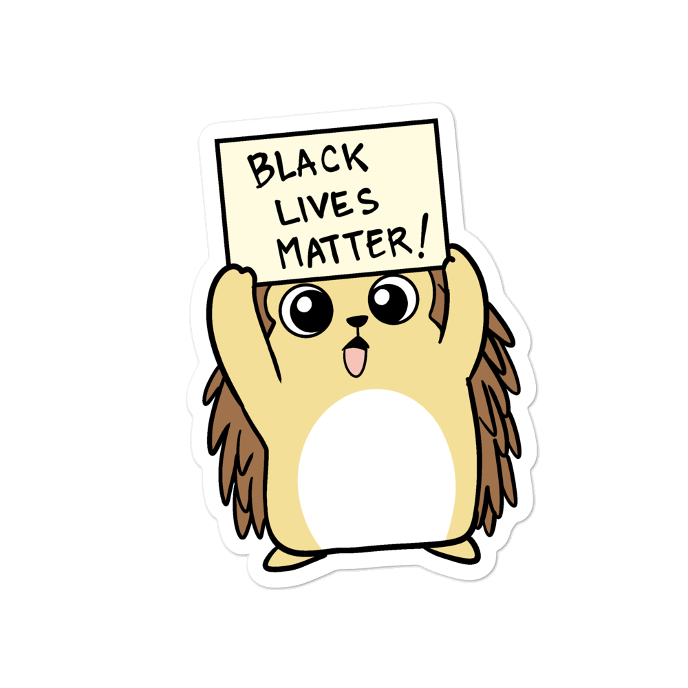 Black Lives Matter Porcupine Cartoon - Bubble-free stickers