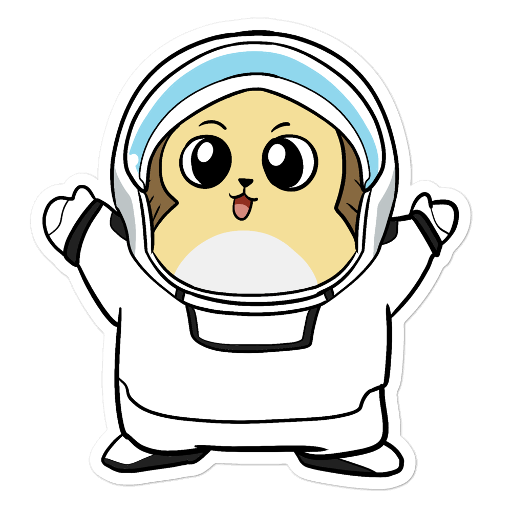 Freedom in Space Cartoon - Bubble-free stickers