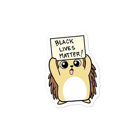 Black Lives Matter Porcupine Cartoon - Bubble-free stickers