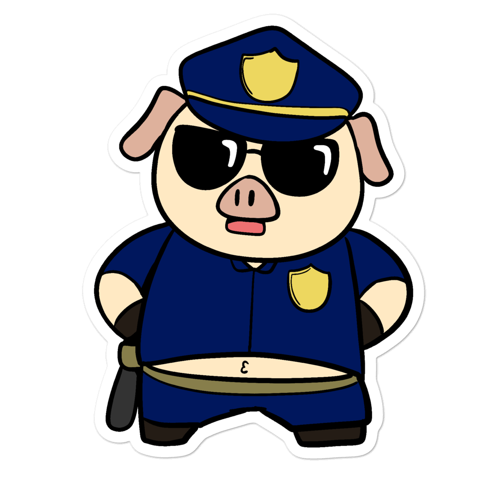 Police Pig Cartoon - Bubble-free stickers