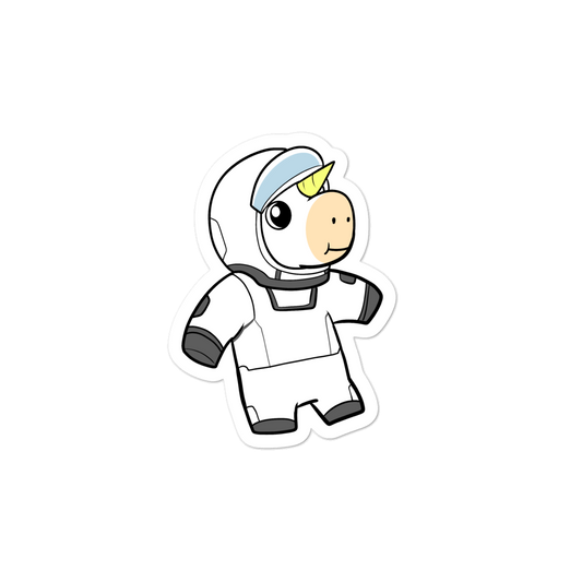 Space Unicorn Cartoon - Bubble-free stickers