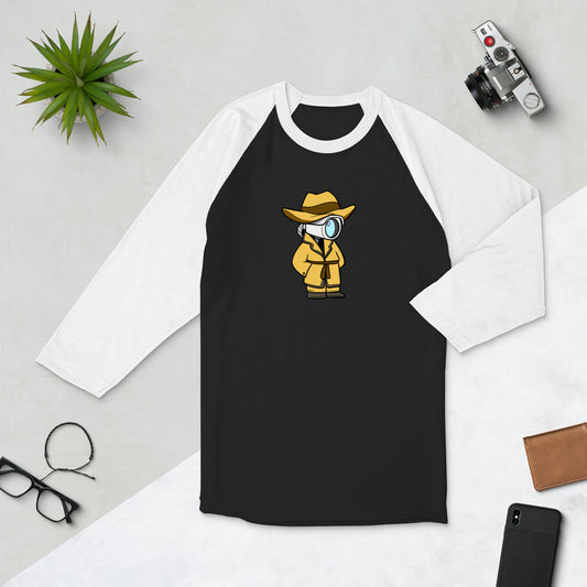 Don't Spy on Me Cartoon 3/4 sleeve raglan shirt