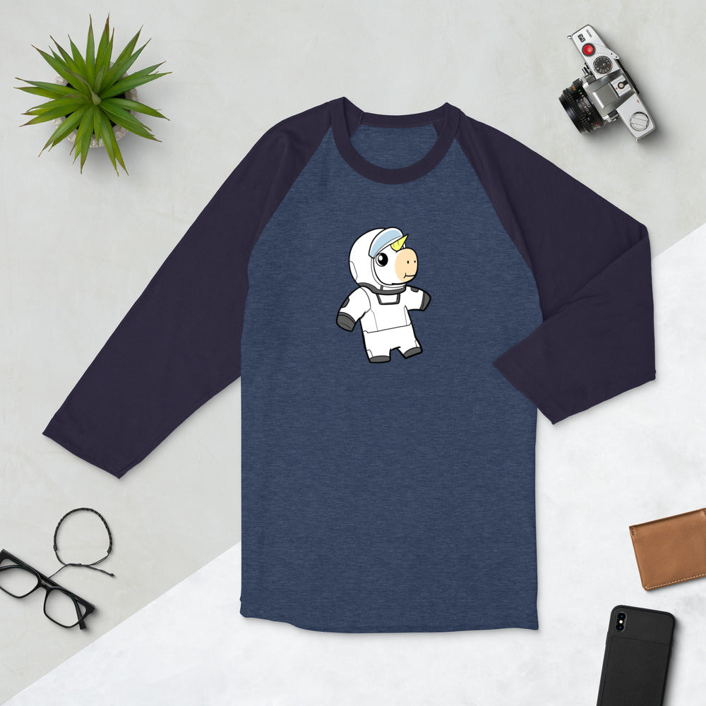 Space Unicorn Cartoon 3/4 sleeve raglan shirt