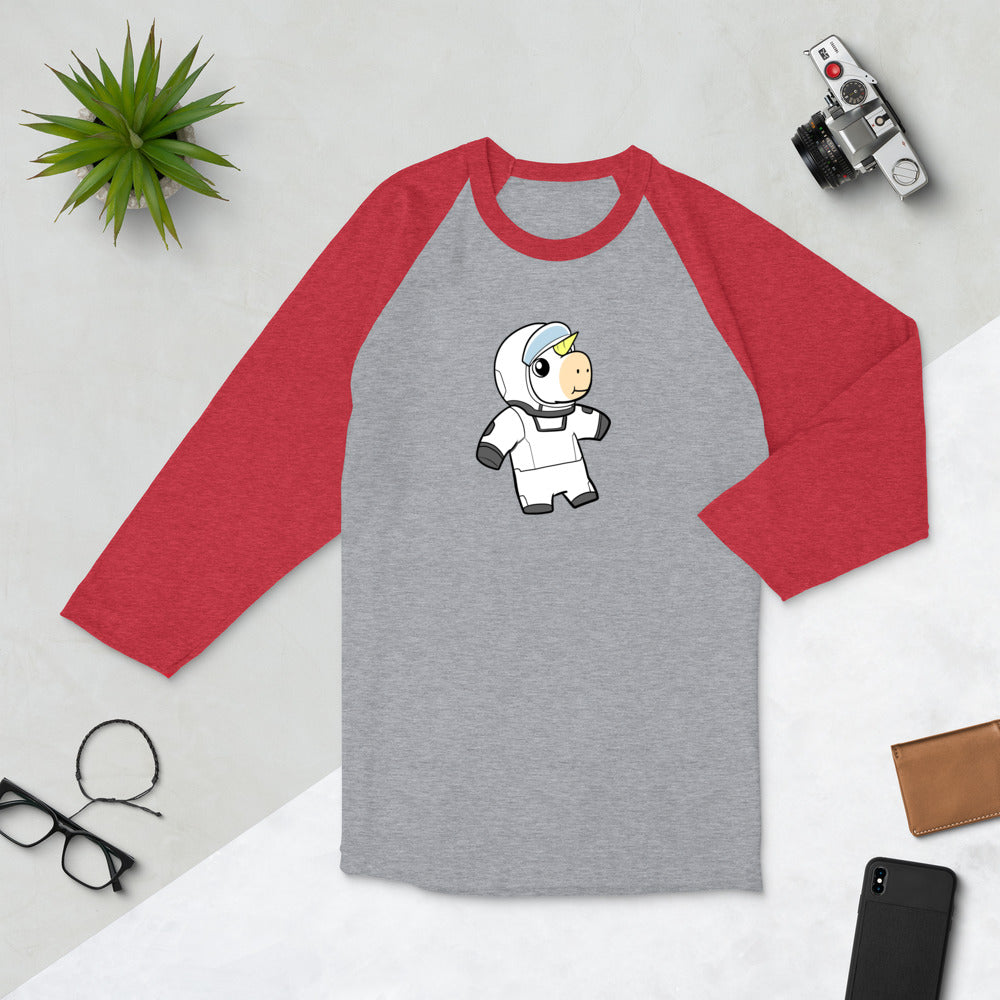 Space Unicorn Cartoon 3/4 sleeve raglan shirt