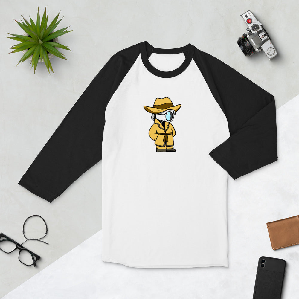 Don't Spy on Me Cartoon 3/4 sleeve raglan shirt