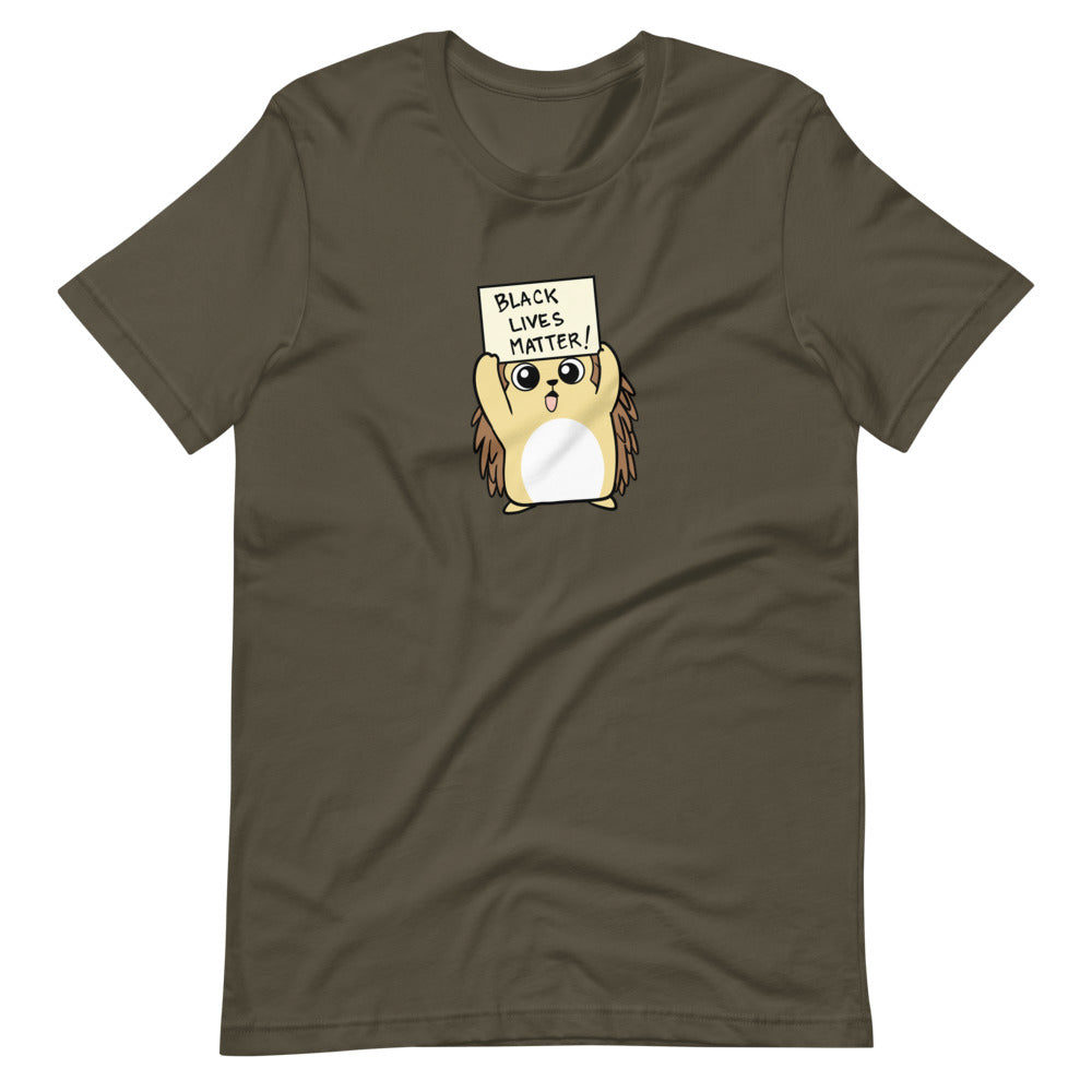 Black LIves Matter Cartoon Porcupine Short Sleeve Unisex T-Shirt