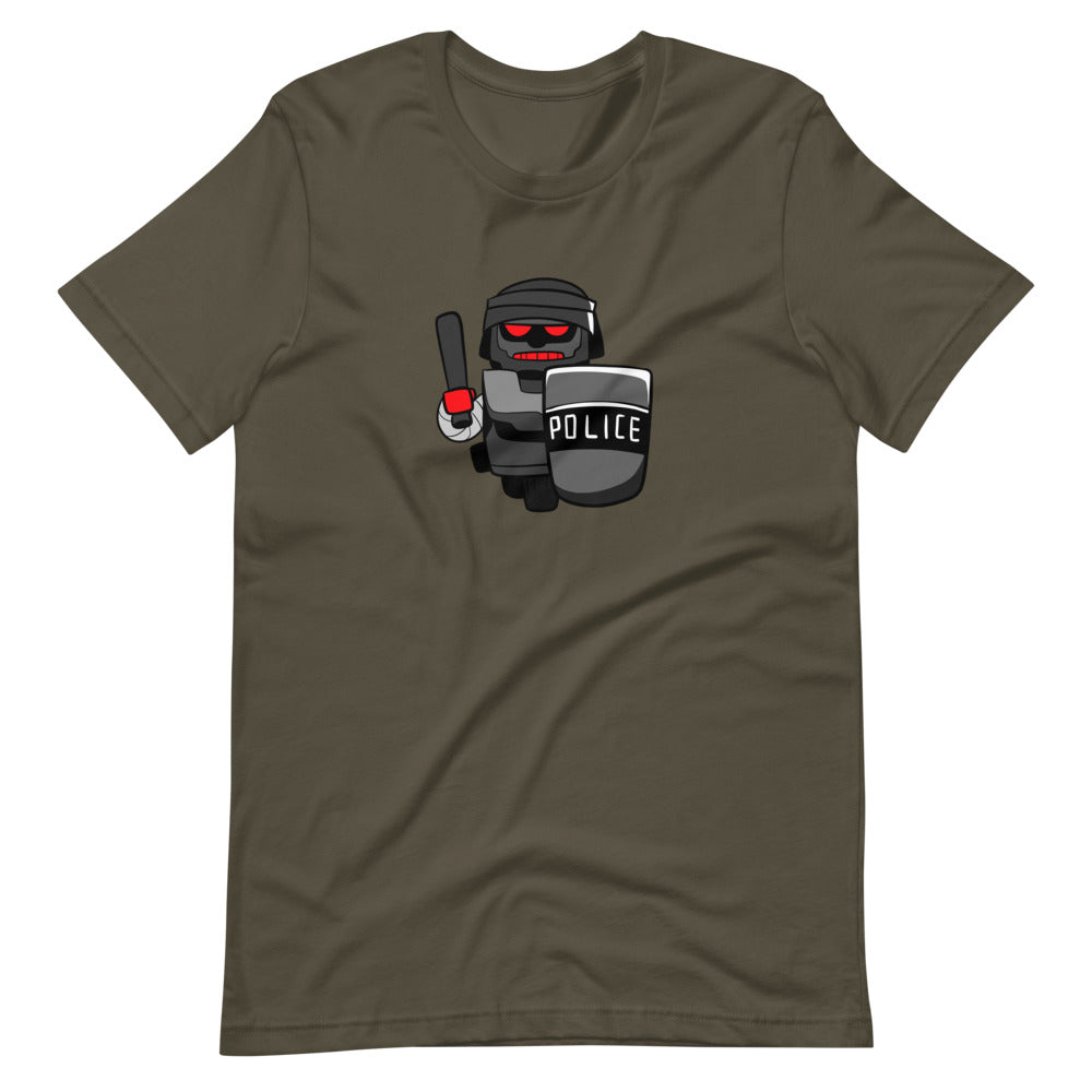 InHuman Police Robot Cartoon Short Sleeve Unisex T-Shirt