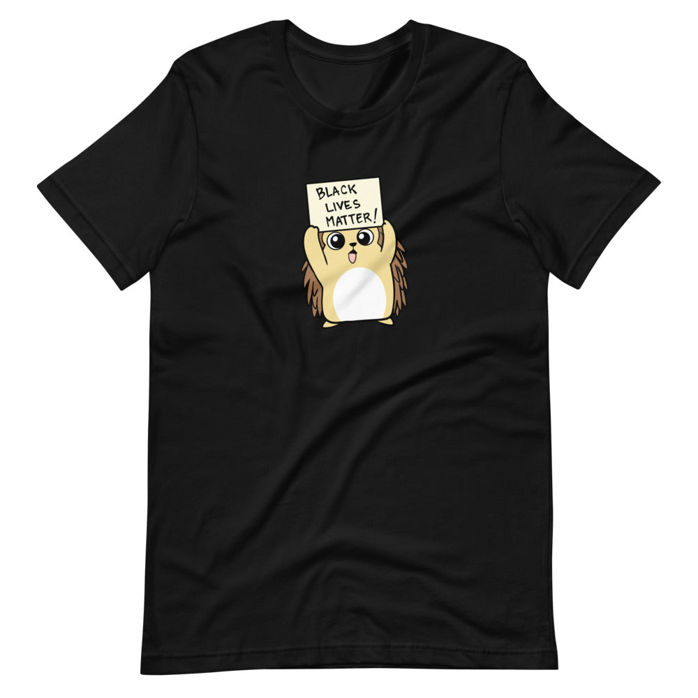 Black LIves Matter Cartoon Porcupine Short Sleeve Unisex T-Shirt