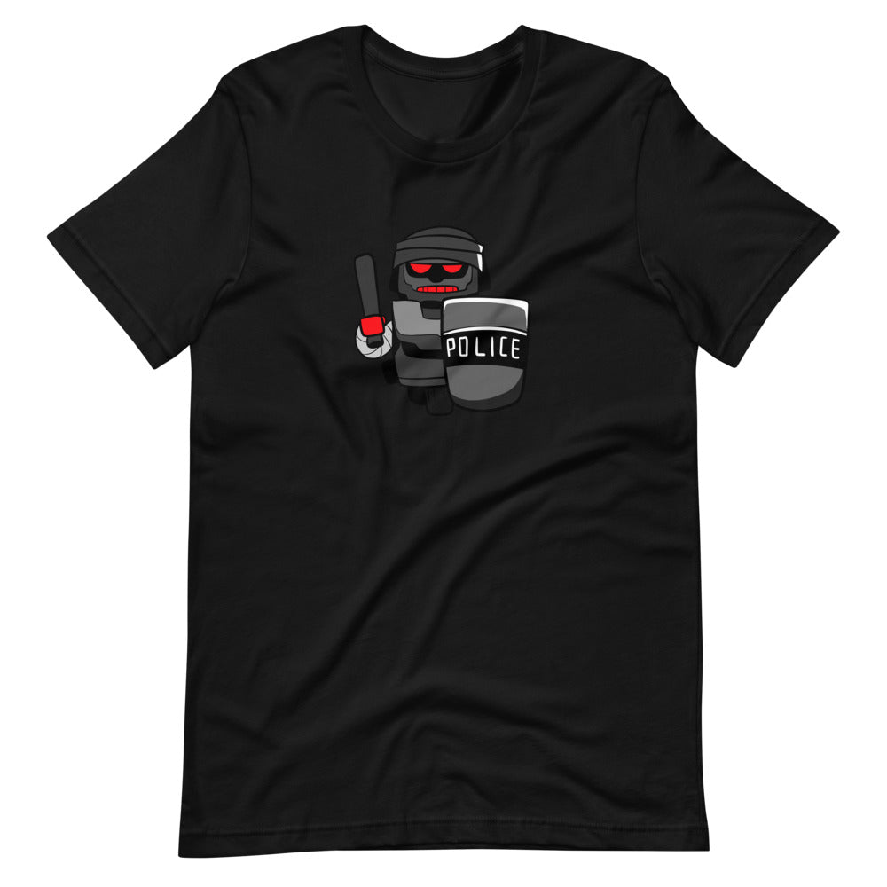 InHuman Police Robot Cartoon Short Sleeve Unisex T-Shirt