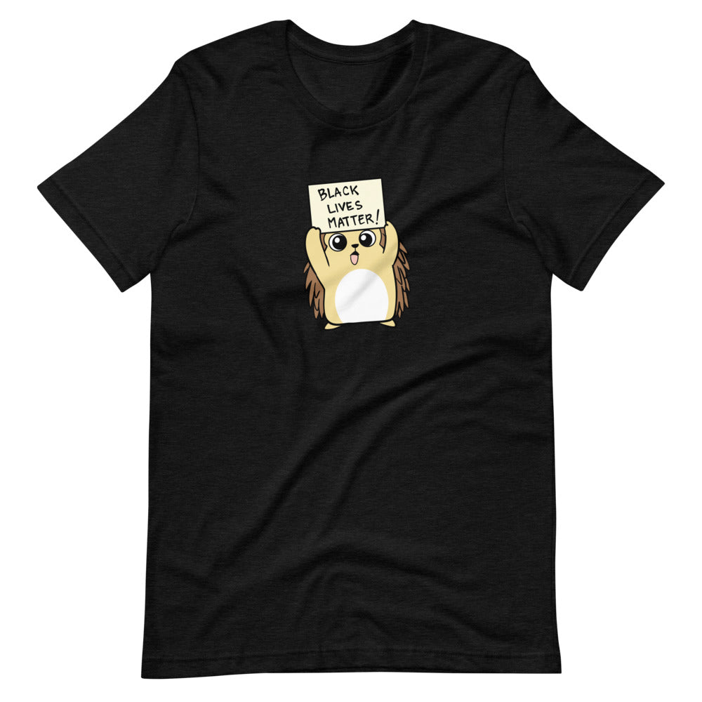 Black LIves Matter Cartoon Porcupine Short Sleeve Unisex T-Shirt