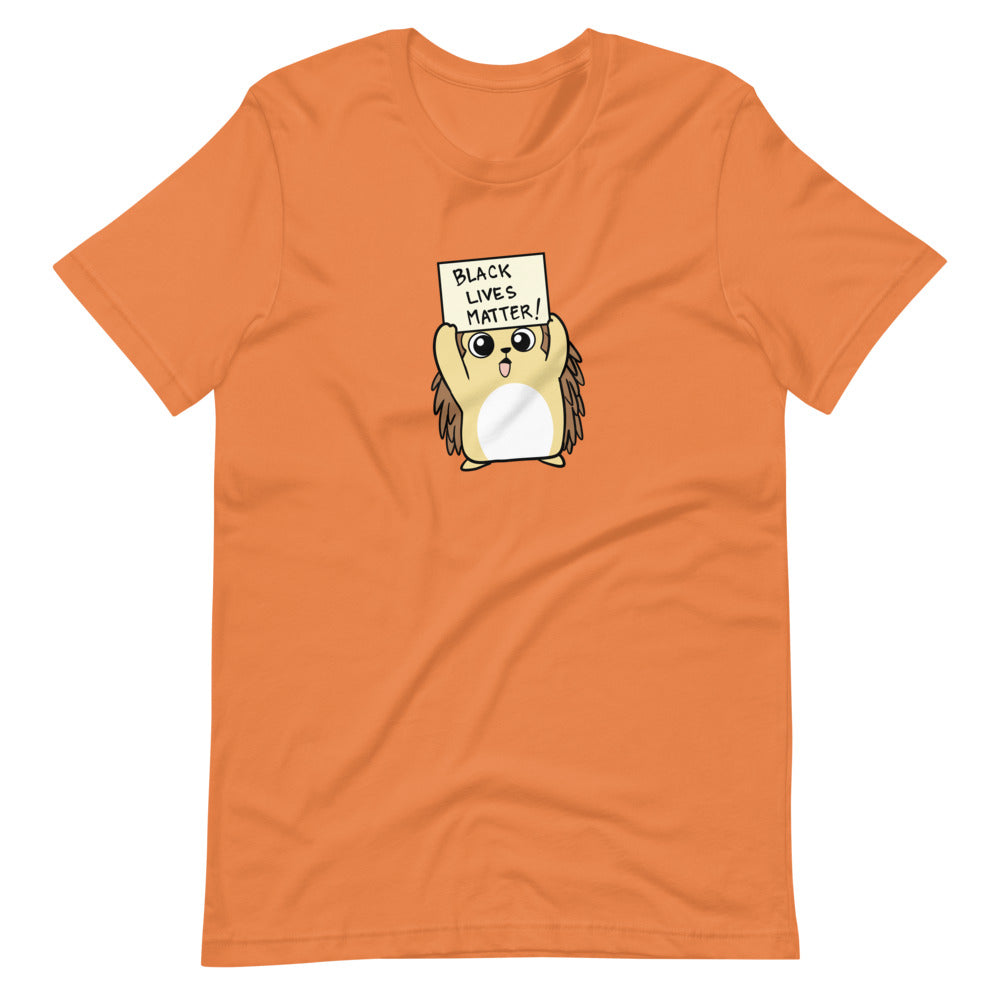 Black LIves Matter Cartoon Porcupine Short Sleeve Unisex T-Shirt