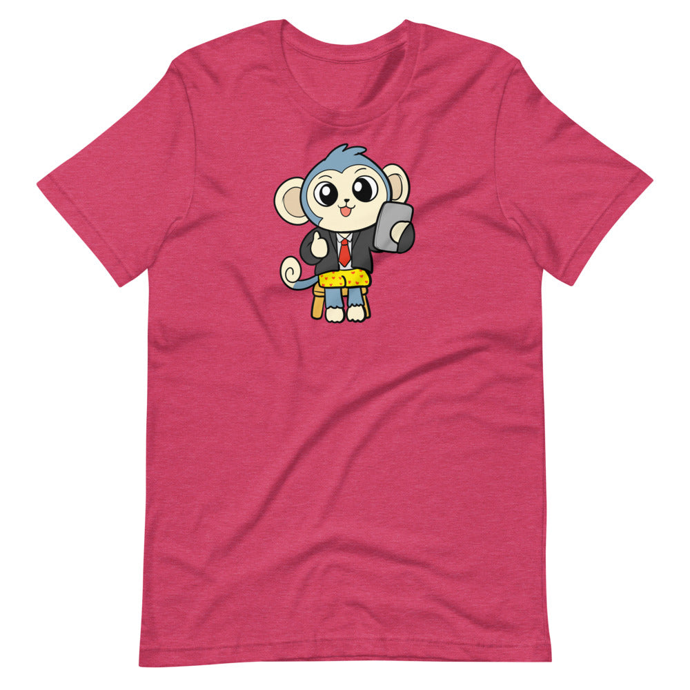 Liberty at Work from Home Cartoon Monkey Short Sleeve Unisex T-Shirt