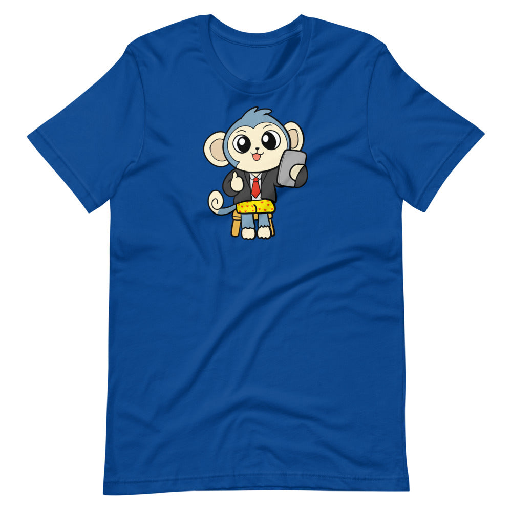 Liberty at Work from Home Cartoon Monkey Short Sleeve Unisex T-Shirt